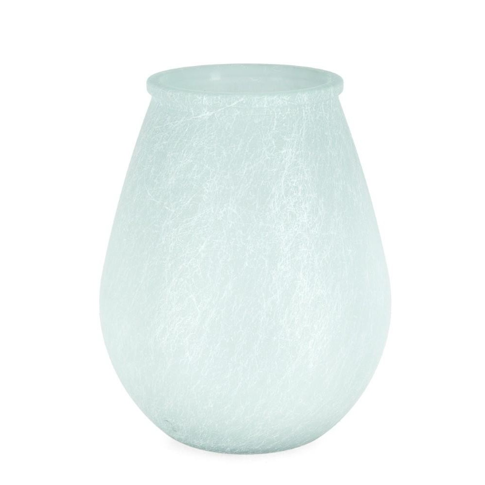 VASO ABBY BOMBATO VETRO AZZURRO SETA D.29